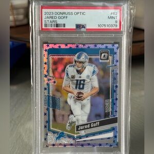 2023 Panini Donruss Optic Jared Goff Stars Prizm PSA 9
